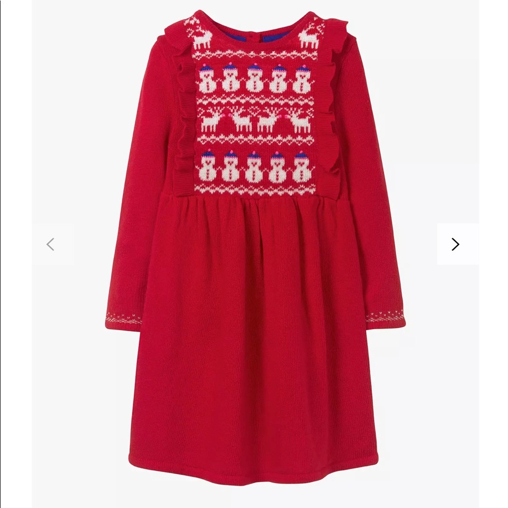 Mini Boden Girls' Fair Isle Snowman Knitted Dress
